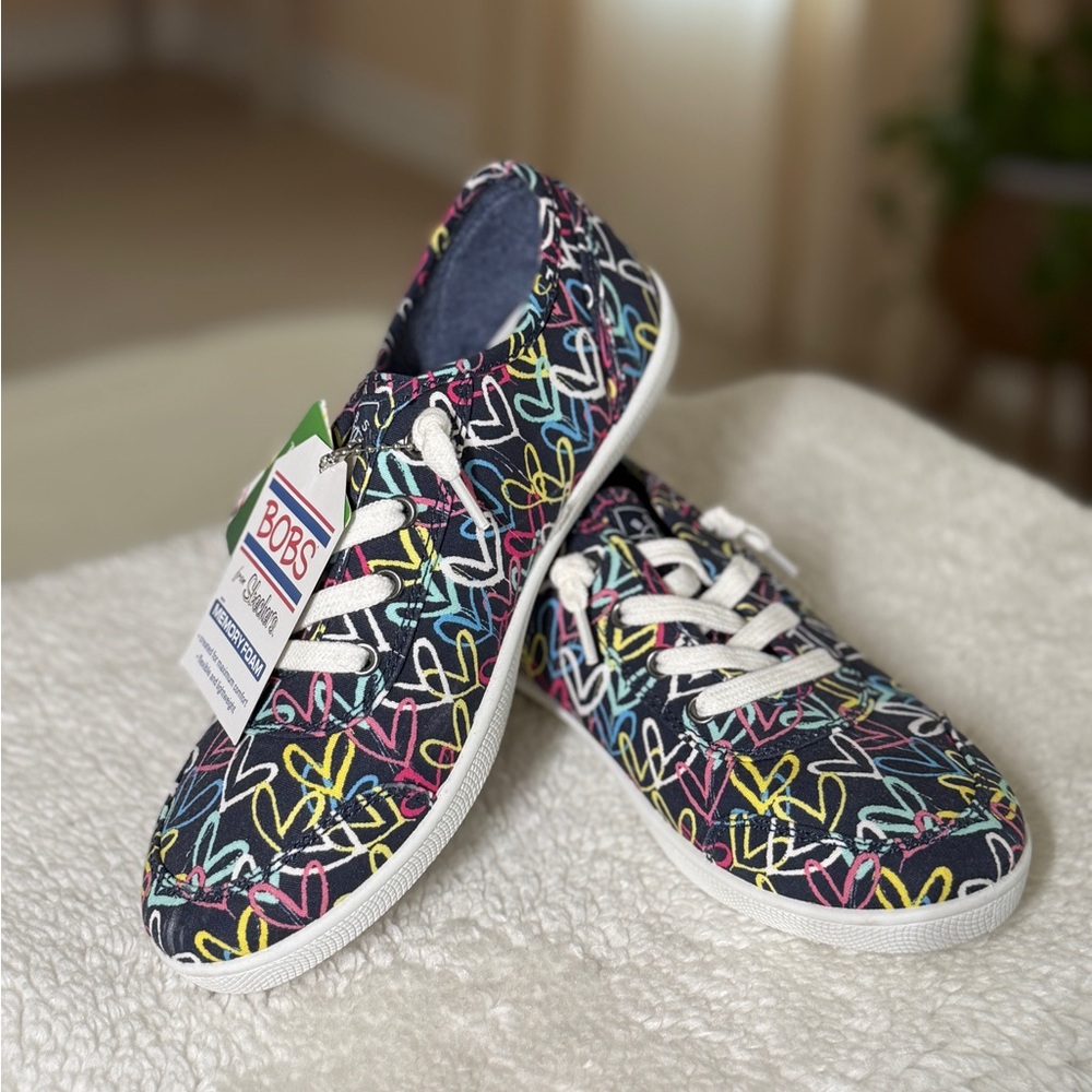 BOBS from Skechers Multicolor Heart Sneakers